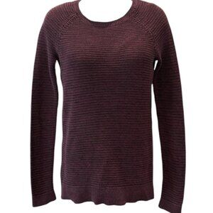 LOFT‎ Petite Burgundy Knit Crewneck Sweater Size SP 🍷 Cozy Fall Staple